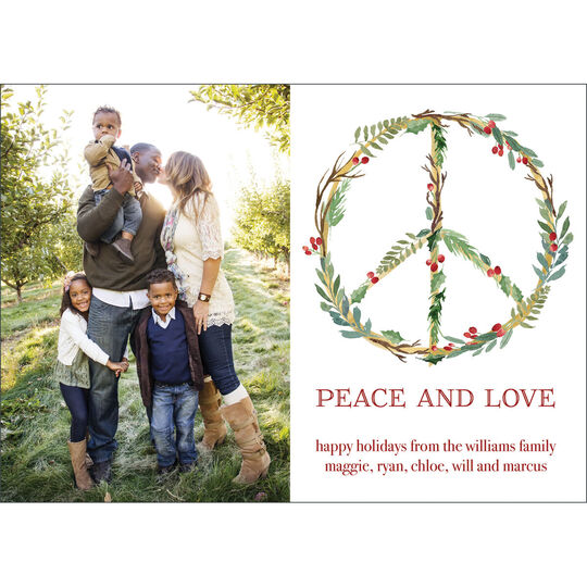 Peace and Love Holiday Photo Cards